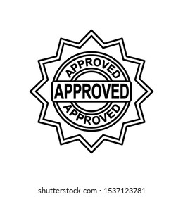 approved sign icon in trendy flat design