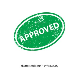 Approved sign sticker. Stamp vector texture