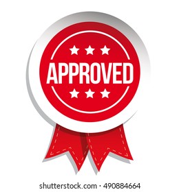 Approved sign vector badge