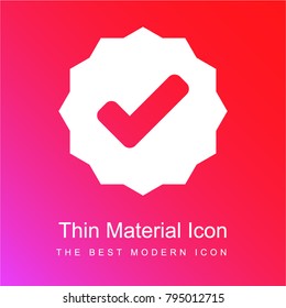 Approved signal red and pink gradient material white icon minimal design