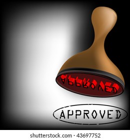 approved stamp, abstract art illustration