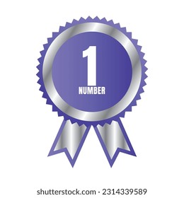 Approved stamp badge design, Certified seal ribbon, Number one ribbon badge