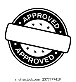 Approved stamp with blank sign. Round grunge approved sign. Vector illustration