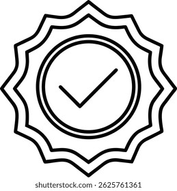 Sello Aprobado Con Marca De Verificación Insignia Calidad Icono De Confirmación Ilustración vectorial