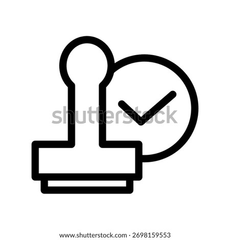approved stamp with checkmark outline icon vector design good for web or mobile app