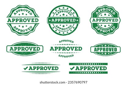 Approved Stamp in Circle Rubber Style Vector illustration