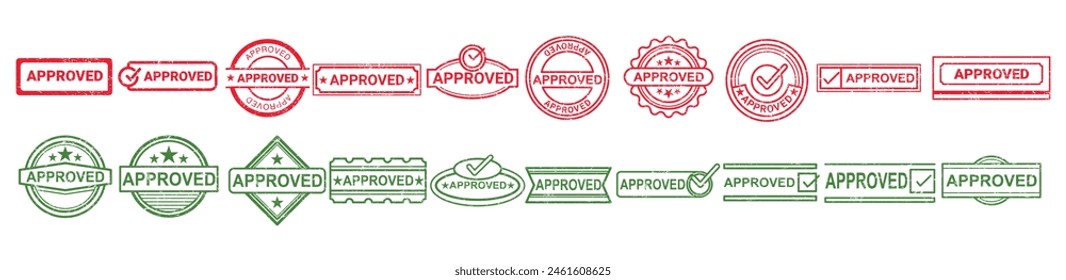 Approved Stamp Design Element Vector Set