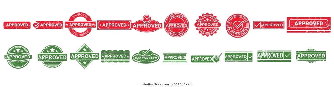 Approved Stamp Design Element Vector Set