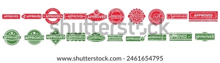 Approved Stamp Design Element Vector Set