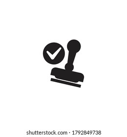 Approved stamp icon black vector illustration