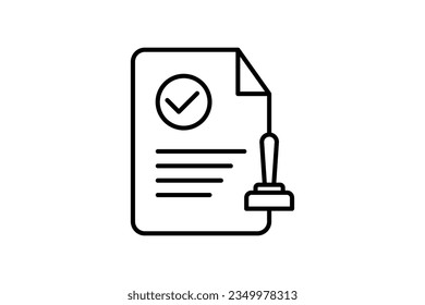 Approved stamp Icon. Icon related to assessment. suitable for web site design, app, user interfaces. line icon style. Simple vector design editable