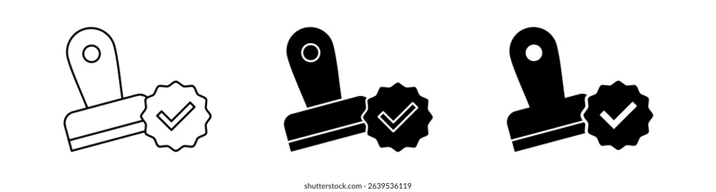 approved stamp icon set. modern design isolated on white background