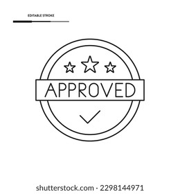 Approved Stamp Icon Vector Design.