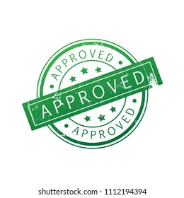 Approved stamp isolated on white background. Trendy approved stamp in flat style. Template for web site, app, label,ui and logo. Useful for sticker, banner,poster and placard, vector illustration