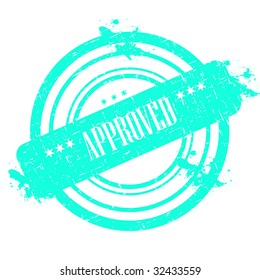 Approved stamp isolated on a white square background