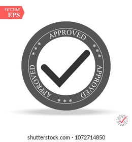 Approved stamp, label, sticker or stick flat icon eps