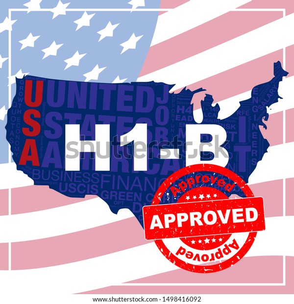 Approved Stamp On H1b Visa H1b Stock Vector (Royalty Free) 1498416092