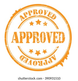 approved stamp on a white, vector illustration