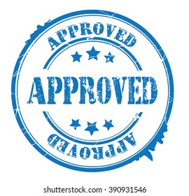 approved stamp on a white, vector illustration