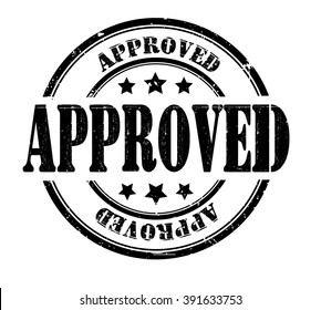 approved stamp on a white, vector illustration