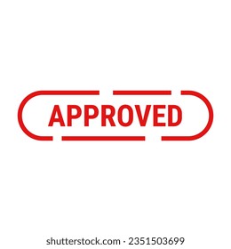 Approved Stamp In Red Line Rectangle Shape For Guarantee
