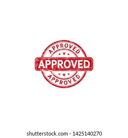 Approved. stamp. red round grunge approved sign. Vector