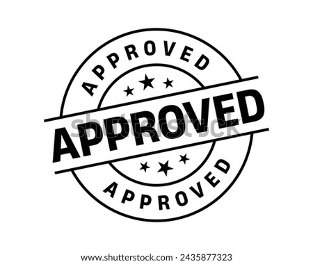 Approved Stamp. Approved Round Sign