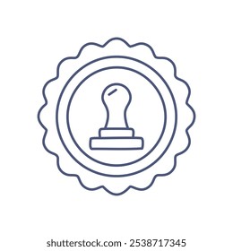 Insignia de sello aprobado. Autenticidad garantizada.  Símbolo de verificación, confianza y Aprobación.
