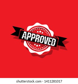 approved stamp with shadow. rubber stamp