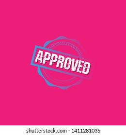 approved stamp with shadow. rubber stamp