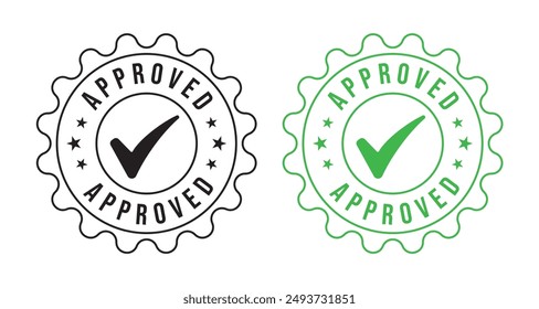 approved stamp sign icon logo outline cheklist vector design