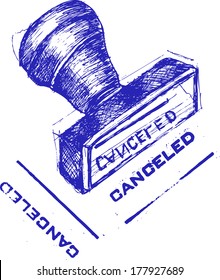 approved stamp, sketch