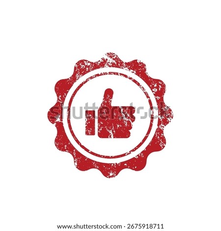 Approved stamp with thumb up - vector icon