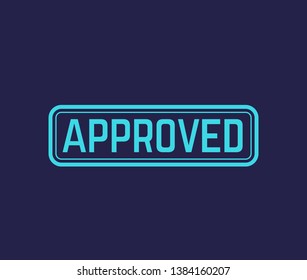 approved stamp, vector design, on dark