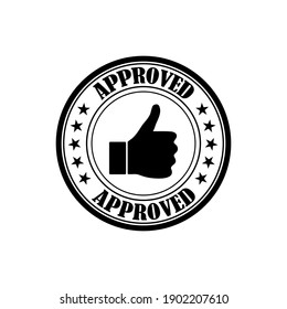 Approved stamp vector icon. Approved rubber stamp
