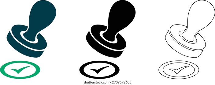 Approved stamp vector illustration in various styles symbolizing validation and confirmation