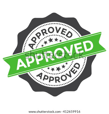 Approved Stamp Vector Over a White Background