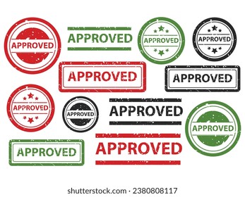 Approved Stamp vector, Rubber stamp