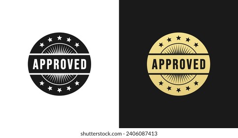 Approved stamp vector or Simple approved label vector isolated. Best Approved stamp vector for product packaging design, print design, and more about approved.