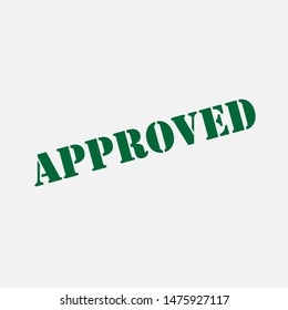Approved Stamp - Vector, Text Sign & Symbol Illustration.