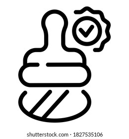 Approved stampicon. Outline approved stamp vector icon for web design isolated on white background