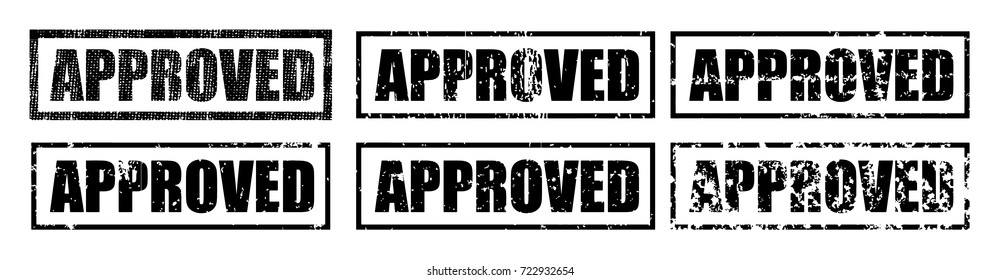 Approved stamping with different grungy textured vector