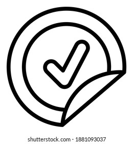 Approved sticker icon. Outline approved sticker vector icon for web design isolated on white background