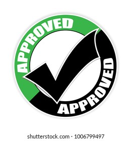 Approved sticker,vector illustration