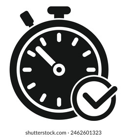 Vector simple de tiempo de duración del cronómetro aprobado. Fecha límite del evento. Término de flecha Forma