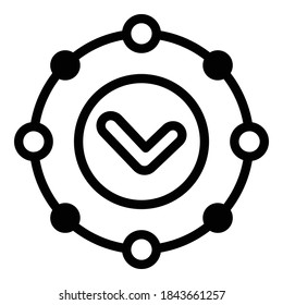 Icono de cronómetro aprobado. Icono de vector de cronómetro aprobado para el diseño web aislado en fondo blanco