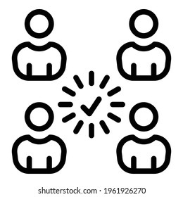 Approved students icon. Outline Approved students vector icon for web design isolated on white background