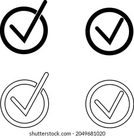 Approved symbol, check mark list icons