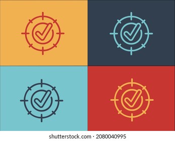 Plantilla de logotipo de destino aprobada, icono plano simple del vector,icono,conjunto