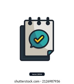 approved tasks icon. Note and tasks Icons. vector icons for web design isolated on white background. Collection of high quality black style vector icons